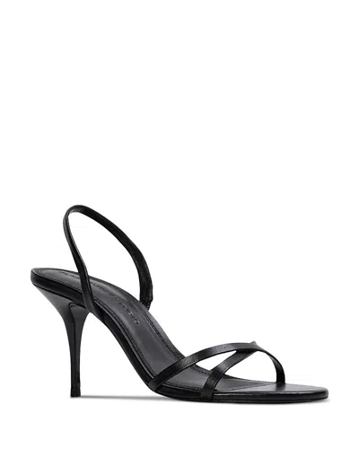 Black Suede Studio Women's Slingback Strappy Sandals In Black