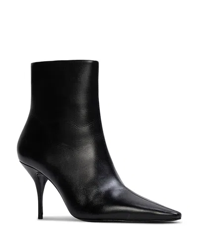 BLACK SUEDE STUDIO WOMEN'S SNIP TOE CLASSIC LEATHER BOOTS