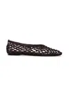 Black Suede Studio Sonia Flat Black Coffee In Brown