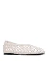 Black Suede Studio Sonia Flat In White