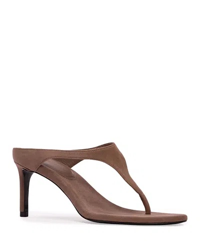 Black Suede Studio Women's Square Toe Thong Sandals In Multi