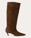Black Suede Studio Stass Slouch Boot In Brown
