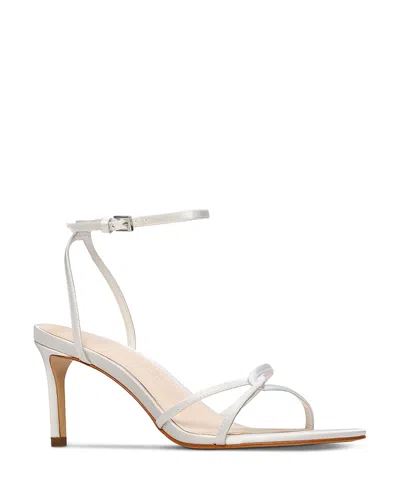 Black Suede Studio Women's Strappy Sandals In White