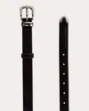 Black Suede Studio Western Belt In Black Kid Suede/silver Hardware