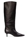 Black Suede Studio Sutton Leather Boots In Black