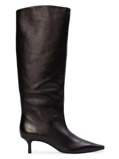 BLACK SUEDE STUDIO WOMEN'S SUTTON 50MM LEATHER BOOTS