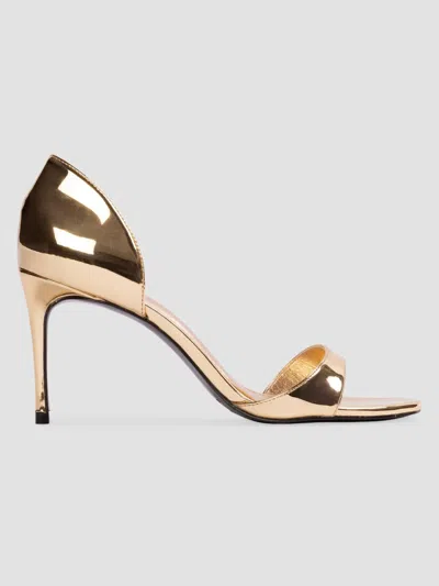 Black Suede Studio Women's Vanity 80mm Metallic Sandals In Gold