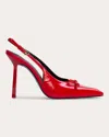 Black Suede Studio Vie Slingback Pointed Toe Pump In Red