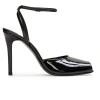 Black Suede Studio Wren 100 Sandal In Black Patent Leather