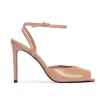 Black Suede Studio Wren 100 Sandal In Old Rose Patent Leather