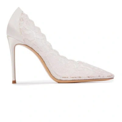 Black Suede Studio Zea 100 Pump In White