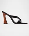 Black Suede Studio Zoey Sandal In Black Leather