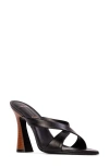 Black Suede Studio Zoey Sandal In Black Leather