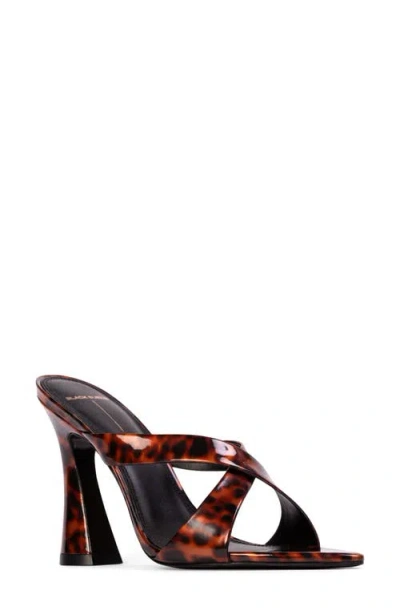 Black Suede Studio Zoey Sandal In Tortoise Patent