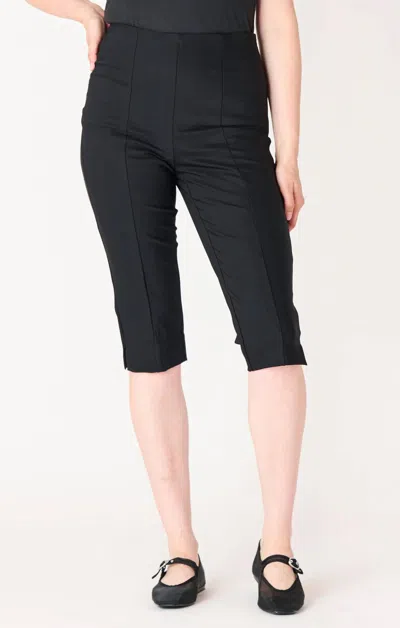 Black Tape Capri Pants With Piping Detail In Black
