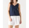 Black Tape Eyelet Camisole In Navy In Blue