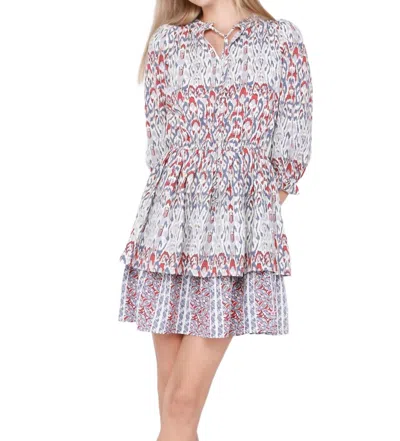 Black Tape Ikat Smocked Mini Dress In Multi
