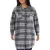 Black Tape Plus Womens Collar Manmade Walker Coat In Gray