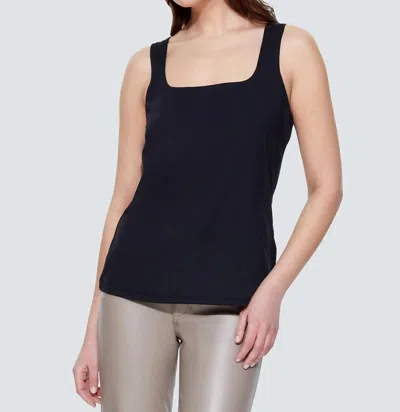 Black Tape Square Neckline Tank Top In Black