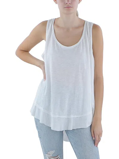 Black Tape Womens Cotton Tank Top In White