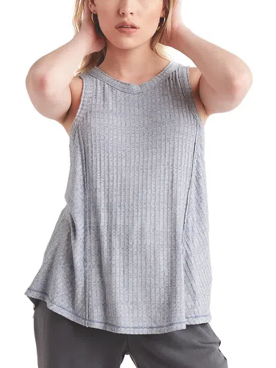 Black Tape Womens Heathered Ribbed Tank Top In Gray