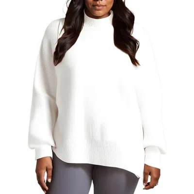 Black Tape Womens Ribbed Mock Neck Tunic Sweater