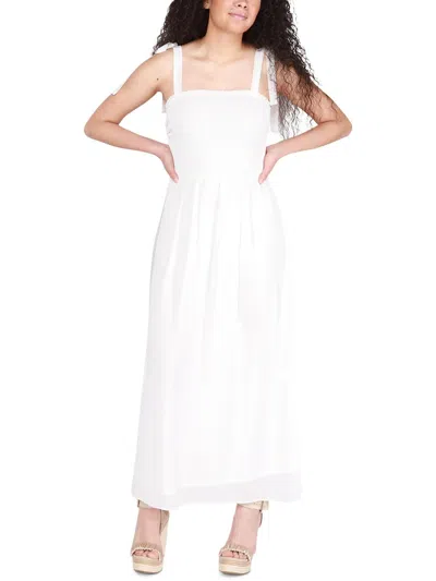 Black Tape Womens Sleeveless Long Maxi Dress In White