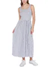 Black Tape Womens Smocked Tea Length Sundress In Blue