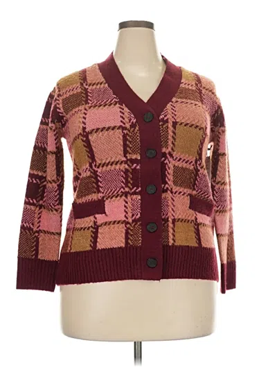 Pre-owned Black Tape_ Cardigan Sweater In Burgundy