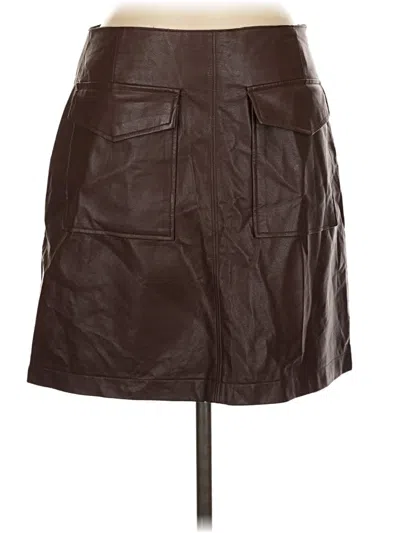 Pre-owned Black Tape_ Faux Leather Skirt In Brown
