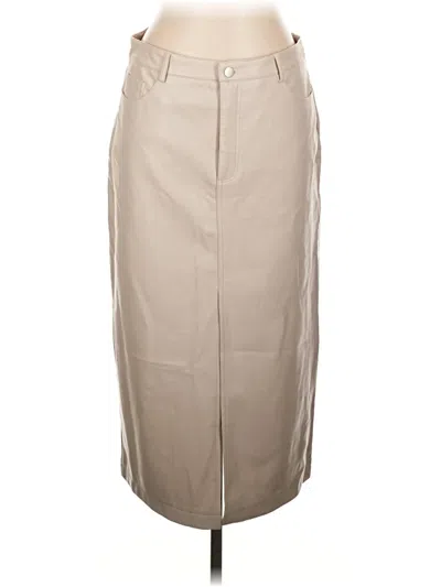 Pre-owned Black Tape_ Faux Leather Skirt In Tan