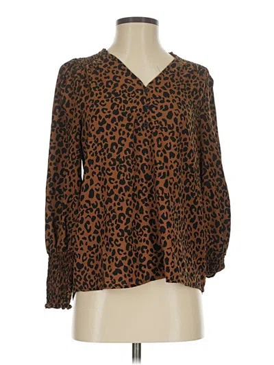 Pre-owned Black Tape_ Long Sleeve Blouse In Brown