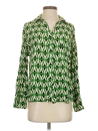 Pre-owned Black Tape_ Long Sleeve Blouse In Green