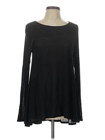 Pre-owned Black Tape_ Long Sleeve Top Black Boatneck Tops