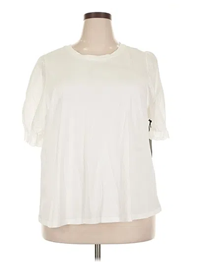 Pre-owned Black Tape_ Short Sleeve Top Ivory Crew Neck Tops In White
