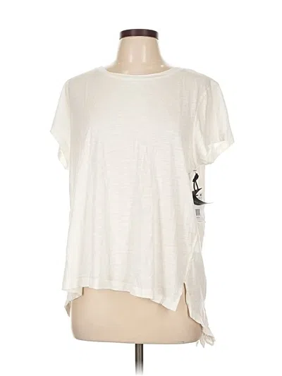 Pre-owned Black Tape_ Short Sleeve Top Ivory Keyhole Neckline Tops In White