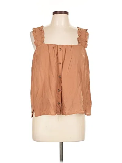 Pre-owned Black Tape_ Sleeveless Blouse In Brown