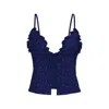 Blackbough Swim Women's Blue Louise Dainty Tankini Top / Heartache Pointelle In Blue