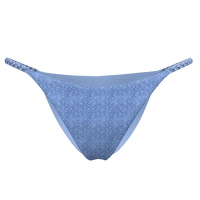 Blackbough Swim Women's Blue Parker Ruched Cheeky Bottoms / Oceania Crochet
