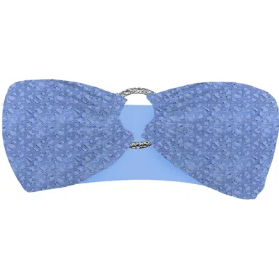 Blackbough Swim Women's Blue Shelby Bandeau Top / Oceania Crochet