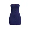 Blackbough Swim Women's Blue Tiffany Mini Tube Dress / Heartache Pointelle In Blue