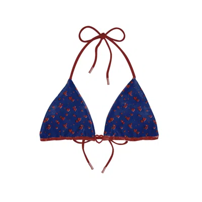 Blackbough Swim Women's Blue Zoey Triangle Top / Heartache Pointelle