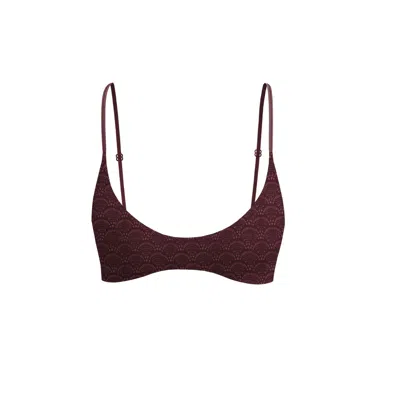 Blackbough Swim Women's Brown Mila Deep Scoop Neck Top / Henna
