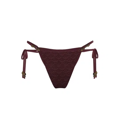 Blackbough Swim Women's Brown Vera Double Strap Cheeky Bottoms / Henna