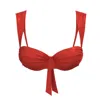 Blackbough Swim Women's Claire Ruched Underwire Top / Red Hot Gloss In Red