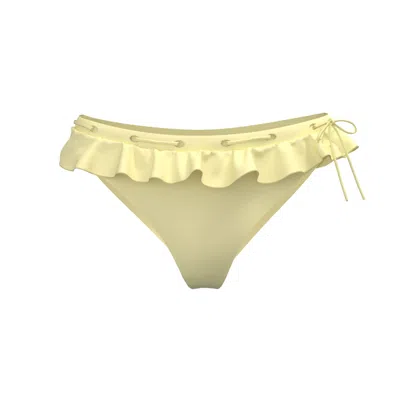 Blackbough Swim Women's Debi Ruffled Cheeky Bottoms / Butter Yellow