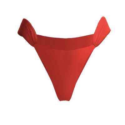 Blackbough Swim Women's Giana Ruched Cheeky Bottoms / Red Hot Gloss