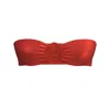 Blackbough Swim Women's Nadia Scrunched Bandeau Top / Red Hot Gloss In Red