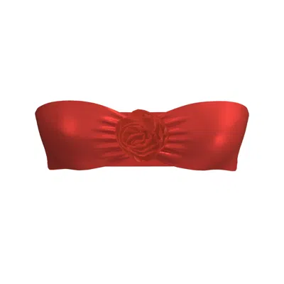 Blackbough Swim Women's Nadia Scrunched Bandeau Top / Red Hot Gloss