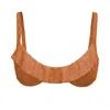 Blackbough Swim Women's Orange Makayla Frilled Underwire Top / Caramel Eyelet In Orange